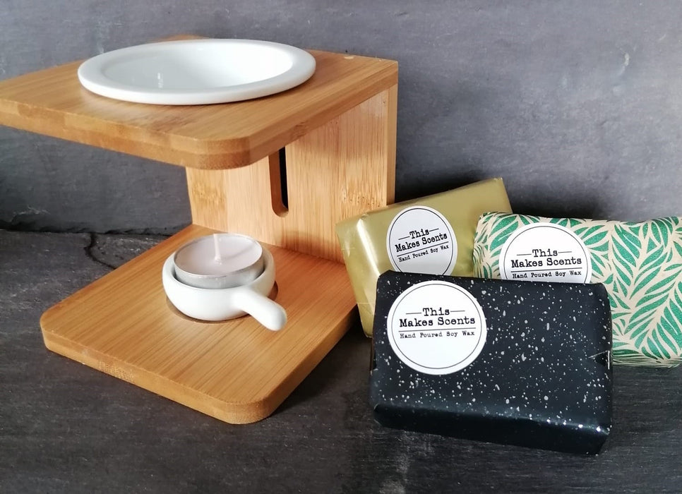 Bamboo Wax Melt Burner & Winter Scent Collection